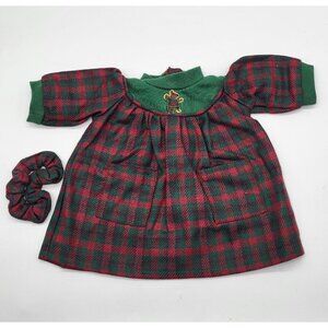 VTG Small Small World Beatrice Collection Plaid Holiday Dress for 18 Inch Doll